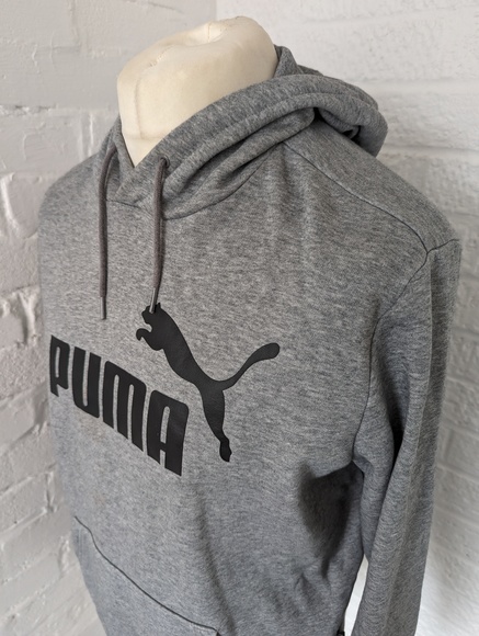 Puma Spellout Hoodie - Size L - Grey - Cotton - P2P 23" - Picture 4 of 8